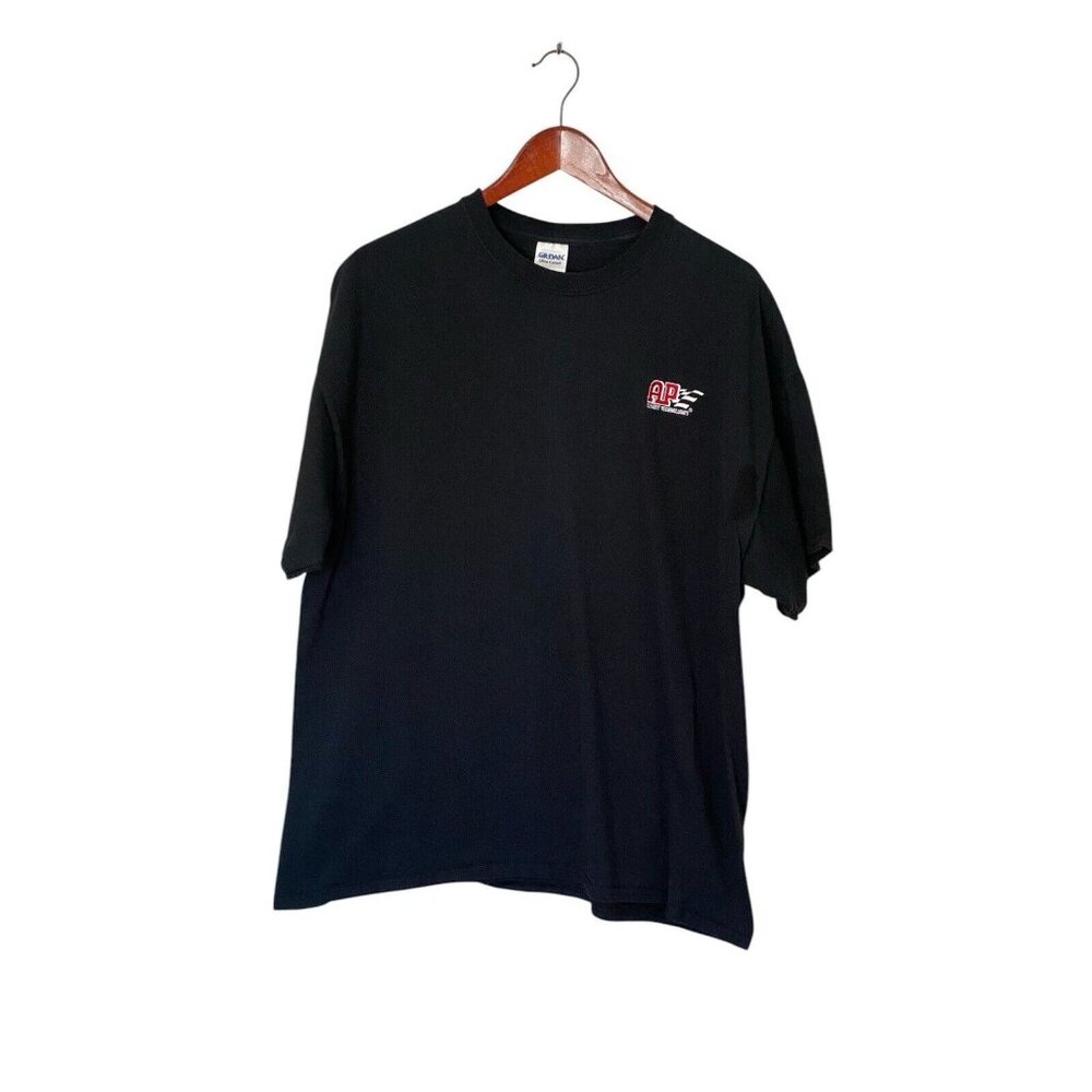AP Exhaust Black Short Sleeve T-Shirt Men's XL Logo Tee Gildan Cotton